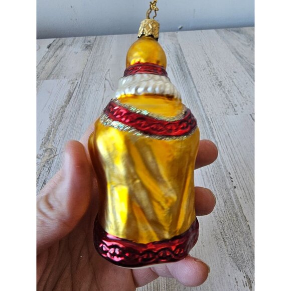 Inge glas vintage Santa‎ glass gold ornament Germany apples staff tree - Picture 4 of 8